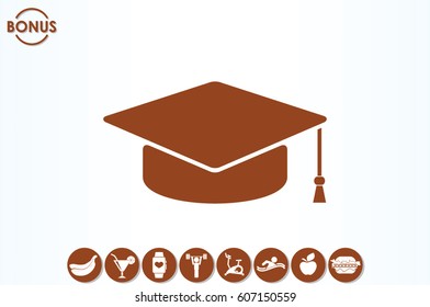 Graduation cap icon vector illustration eps10.