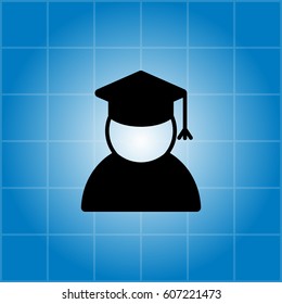 Graduation cap icon. vector illustration