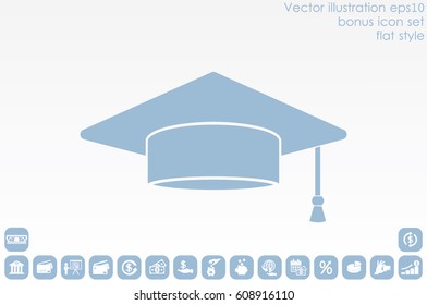 Graduation cap icon vector illustration eps10