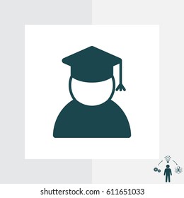 Graduation cap icon. vector illustration