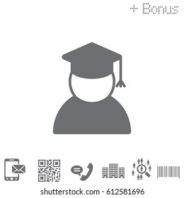 Graduation cap icon. vector illustration