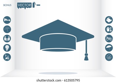 Graduation cap icon vector illustration eps10