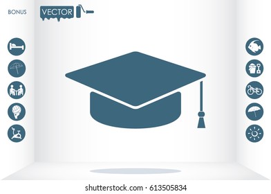 Graduation cap icon vector illustration eps10.