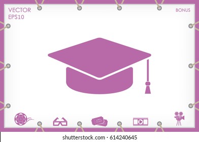 Graduation cap icon vector illustration eps10.