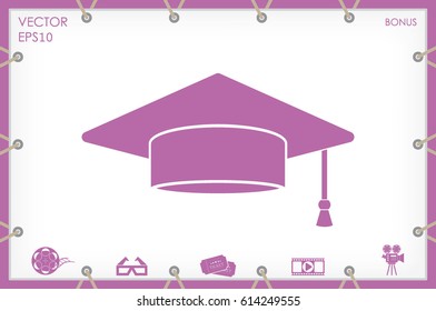 Graduation cap icon vector illustration eps10