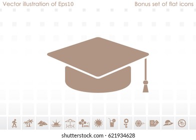 Graduation cap icon vector illustration eps10.