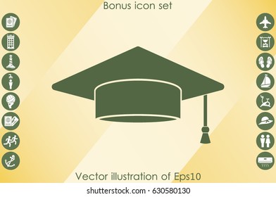 Graduation cap icon vector illustration eps10