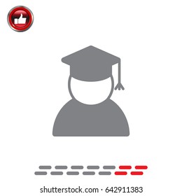 Graduation cap icon. vector illustration