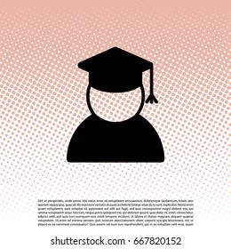 Graduation cap icon. vector illustration