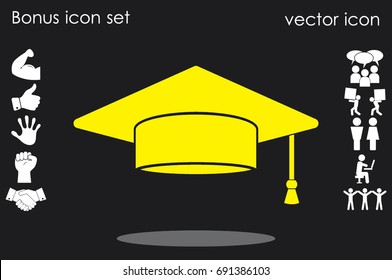 Graduation cap icon vector illustration eps10