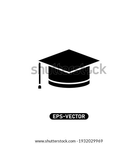 Graduation cap icon vector illustration logo template for many purpose. Isolated on white background.