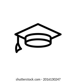 graduation cap icon vector line style