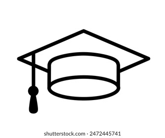 Vector de icono de gorra de graduación con diseño de línea