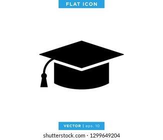 Graduation Cap Icon Vector Logo Design Template