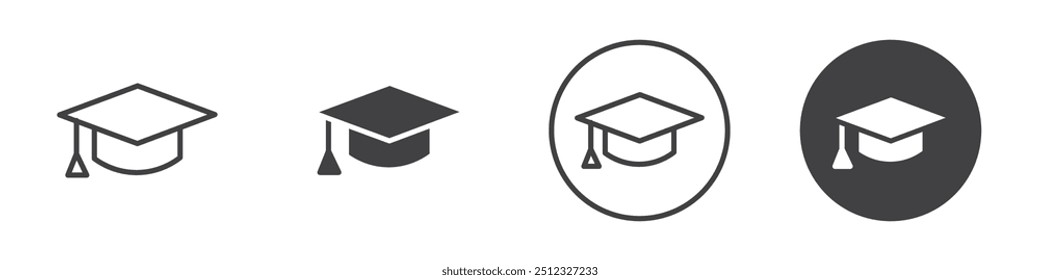 ícone Graduation cap Contorno do logotipo do vetor