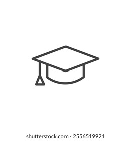 Graduation cap icon Vector logo outline