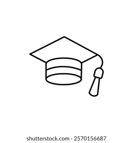 Graduation cap icon Vector logo set flat