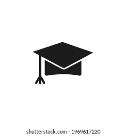 graduation cap icon vector on a white background