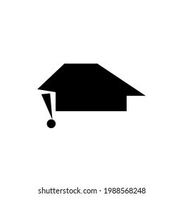 Graduation cap icon vector on white background.