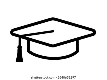 graduation cap icon vector on white background