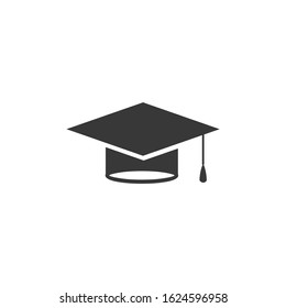Graduation Cap Icon vector sign isolated for graphic and web design. Graduation Cap symbol template color editable on white background.