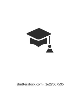 Graduation Cap Icon vector sign isolated for graphic and web design. Graduation Cap symbol template color editable on white background.