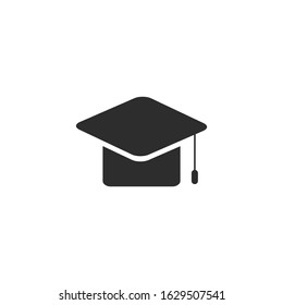 Graduation Cap Icon vector sign isolated for graphic and web design. Graduation Cap symbol template color editable on white background.