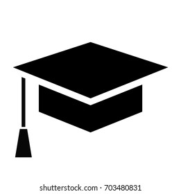 Graduation cap Icon. Graduation cap Vector. The silhouette of the vector