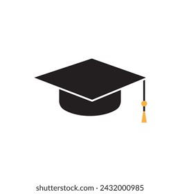 graduation cap icon vector, solid logo illustration, pictogram isolated on white