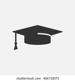 Graduation cap icon vector, solid illustration, pictogram isolated on white