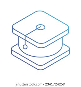 Icono de tapón de graduación, ilustración de material vectorial.