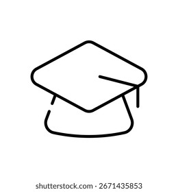 Graduação Cap ícone vetor ilustração stock