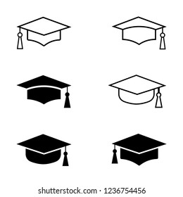 Graduation Cap Icon Vector Student Hat Stock Vector (Royalty Free ...