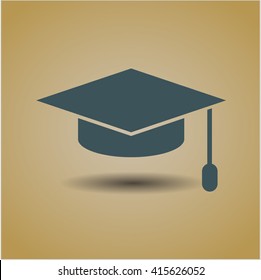 graduation cap icon vector symbol flat eps jpg app