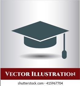 icono de la tapa de graduación símbolo vectorial eps planos jpg aplicación