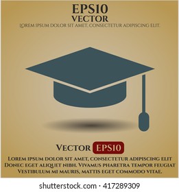 graduation cap icon vector symbol flat eps jpg app