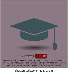 graduation cap icon vector symbol flat eps jpg app