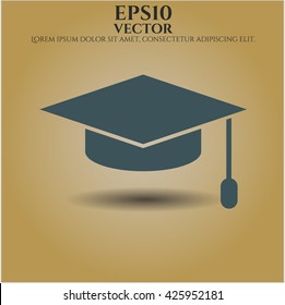 Graduation cap icon vector symbol flat eps jpg app