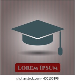 graduation cap icon vector symbol flat eps jpg app