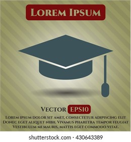 icono de la tapa de graduación símbolo vectorial eps planos jpg aplicación