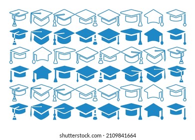 Graduation Cap Icon Vector Template. Graduation Hat. 