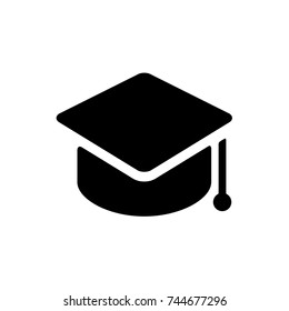 Graduation cap, Graduation icon vector, in trendy flat style isolated on white background. Graduation icon image, Graduation icon illustration