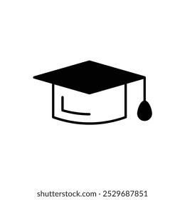 Icono de tapa de graduación con fondo blanco Vector Ilustración de stock
