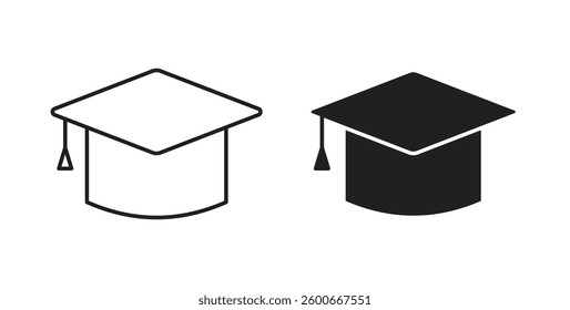 Graduation cap icons graphics set vectors