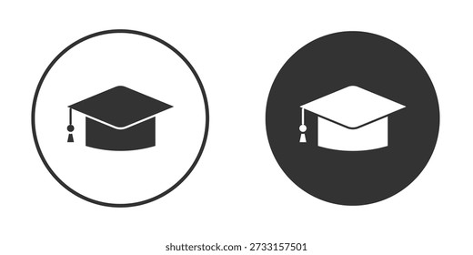 Graduation cap icons in modern flat solid style for UI UX Designs