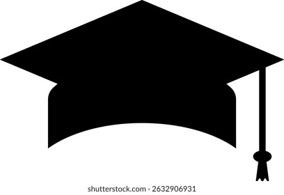 Iconos del casquillo de la graduación. Sombrero del estudiante con el grado académico. educación del logro del éxito. concepto de la ceremonia de graduación de la universidad
