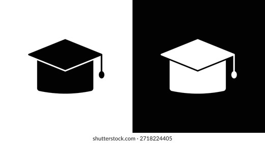 Graduation cap icons. Vector Template Illustration Symbol Pixels Perfect