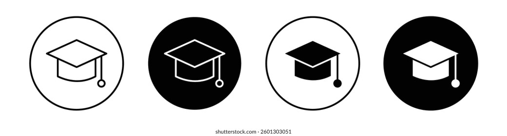 Graduation cap icons vectors graphics collection