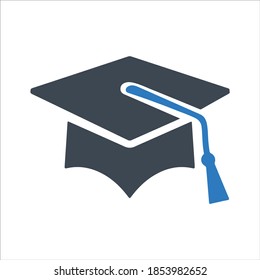 Graduation cap icon.Vector & glyph