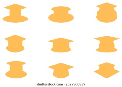 Graduation cap illustration design set